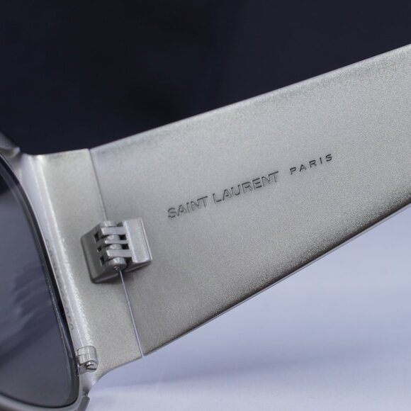 Saint Laurent SL636 002 Square Sunglasses - Silver/Grey Silver Mirror - Picture 8 of 11